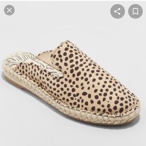 dolce vita leopard espadrille mules